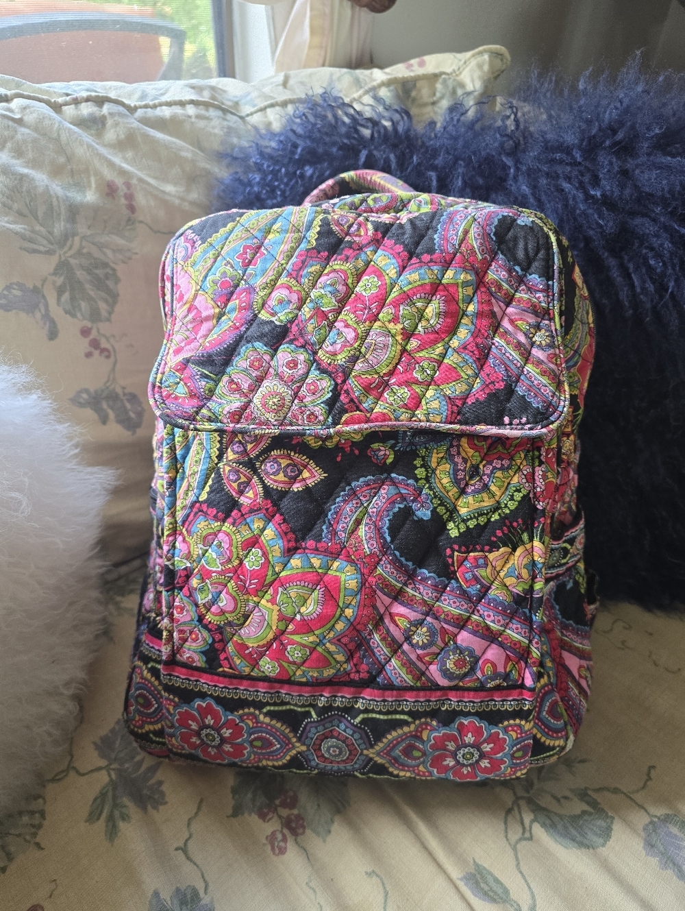 VERA BRADLEY Quilted Floral Paisley SYNPHONY IN HUE Pattern Backpack